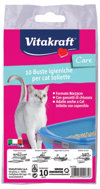 Vitakraft 120 buste igieniche per cat toilette trasportino gatti